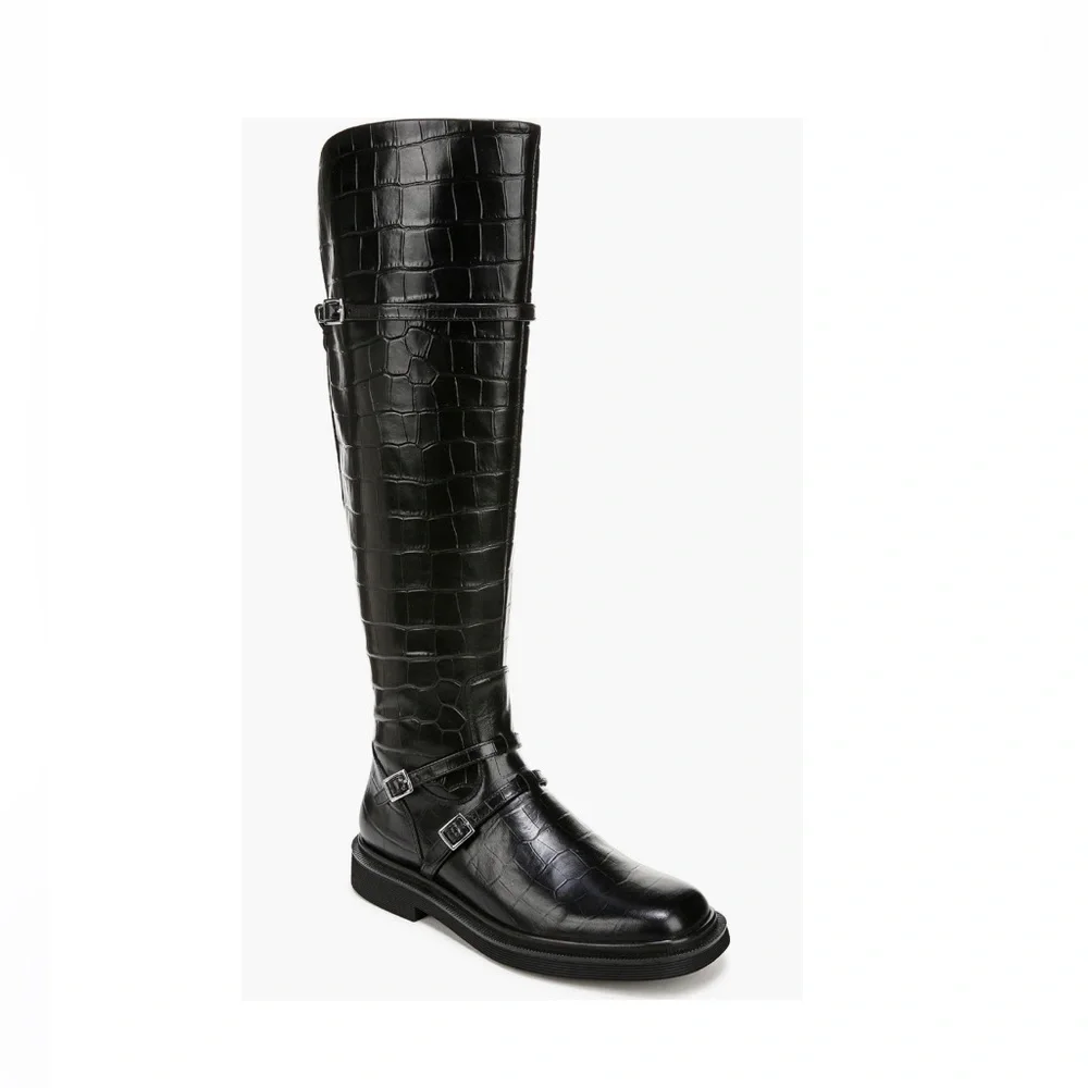 SARTO By Franco Sarto Ainsley Knee High Boot Black Croc Print Women’s Size 8